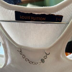 Louis Vuitton Cream Ribbed Tank Top